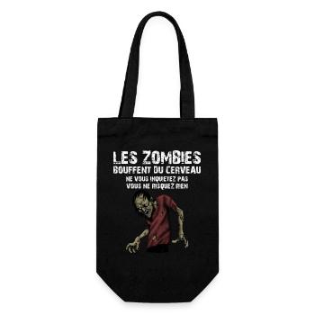 Les Zombies Bouffent Du Cerveau Ne Vous Inquiet... - Sac à bouteille - noir - Devant