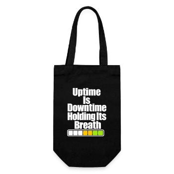 Blague drôle sur le temps de disponibilité de l’administrateur système, humour serveur IT - Sac à bouteille - noir - Devant