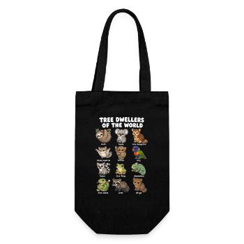 Tree Dwellers Cute Cartoon Table - Gift Bag for Bottles - black - Front