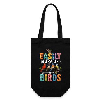 Easily Distracted by Birds - Gift Bag for Bottles - black - Front