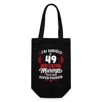 49 Ans de Mariage: Super Pouvoir - Sac à bouteille - noir - Devant