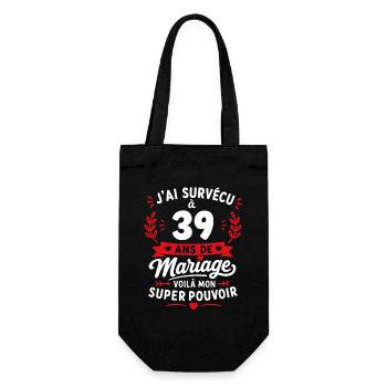 Survivre à 39 ans de mariage - Sac à bouteille - noir - Devant