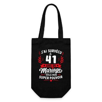 41 ans de mariage: super pouvoir - Sac à bouteille - noir - Devant