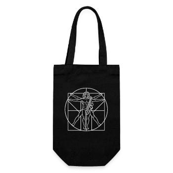 Vitruvian Man Saxophonist Da Vinci Jazzmusik - Geschenkbeutel für Flaschen - Schwarz - Vorne