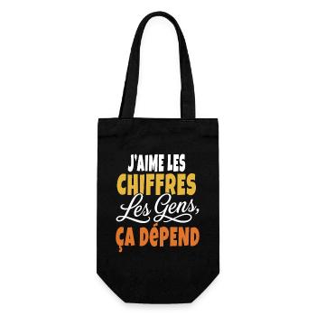 T-shirt Humour Comptable : Les Chiffres Ça Dépend - Sac à bouteille - noir - Devant