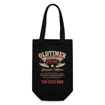 30. Geburtstag Geschenk Mann Oldtimer 1996 August - Geschenkbeutel für Flaschen - Schwarz - Vorne