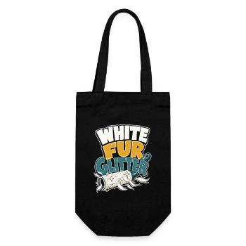 White German Shepherd Dog Mom Gift, White Fur Glit - Gift Bag for Bottles - black - Front