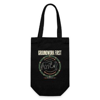 Pferdetrainer Groundwork First Round Laufdiagramm - Geschenkbeutel für Flaschen - Schwarz - Vorne