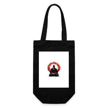 Flammenkreis Samurai Mediation - Geschenkbeutel für Flaschen - Schwarz - Vorne