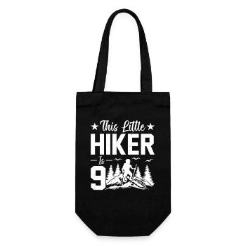 Hiking Kids 9th Birthday Outdoor Hiking Kids - Geschenkbeutel für Flaschen - Schwarz - Vorne