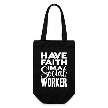 Citation d’assistante sociale : Ayez foi Je suis travailleur social - Sac à bouteille - noir - Devant