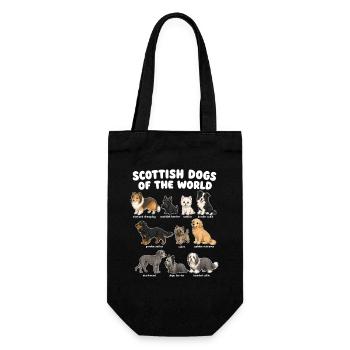 Chiens écossais de races mignonnes - Sac à bouteille - noir - Devant