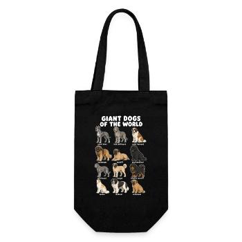 Races de chiens géants, schéma de dessin animé mignon, - Sac à bouteille - noir - Devant