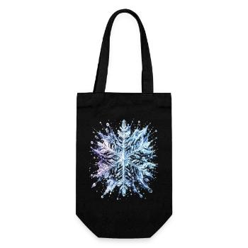 Flocon de Neige Cristal Glacé Splash Art - Sac à bouteille - noir - Devant