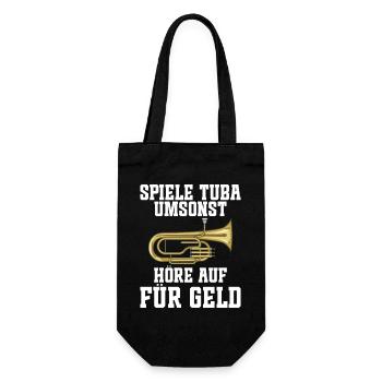 Spiele Tuba umsonst - Höre auf für Geld für Tubist - Geschenkbeutel für Flaschen - Schwarz - Vorne