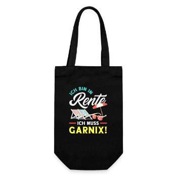 In Rente Gar Nix Liegestuhl - Geschenkbeutel für Flaschen - Schwarz - Vorne