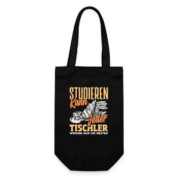 Tischler Werden Nur Die Besten - Geschenkbeutel für Flaschen - Schwarz - Vorne