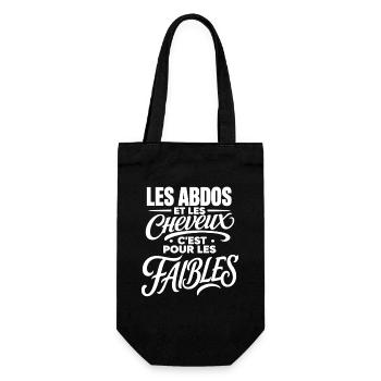 T-shirt humour chauve et gras - Sac à bouteille - noir - Devant