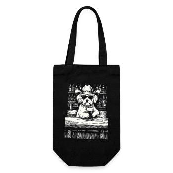 Cowboy Dog Bière Drôle Maltheser - Sac à bouteille - noir - Devant