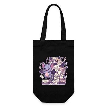 Une chauve-souris mignonne et une montagne de paperasse - Sac à bouteille - noir - Devant
