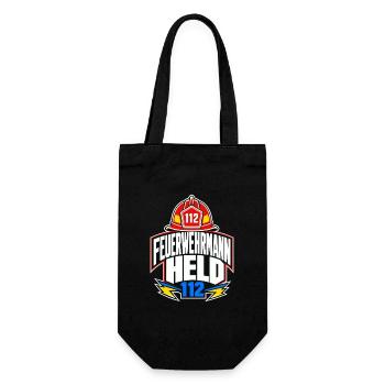 Feuerwehrmann Held 112, Firefighter Hero Gift - Gift Bag for Bottles - black - Front