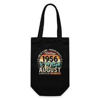 70th Birthday Gift Husband Original 1956 August - Gift Bag for Bottles - black - Front