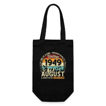 77th Birthday Gift Husband Original 1949 August - Gift Bag for Bottles - black - Front