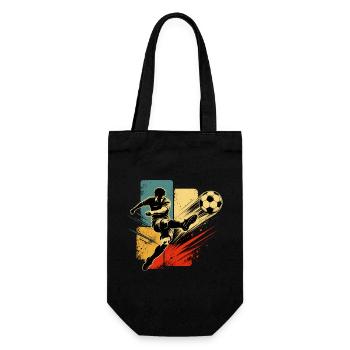 Fußball Retro Vintage - Geschenkbeutel für Flaschen - Schwarz - Vorne