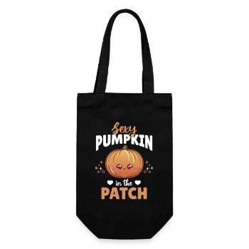 Sexy pumpkin in the patch - Funny Halloween Pumpki - Gift Bag for Bottles - black - Front