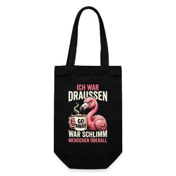 Ich War Draussen Schlimm Menschen Ueberall - Geschenkbeutel für Flaschen - Schwarz - Vorne
