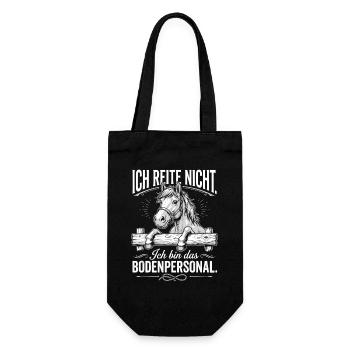 Ich reite nicht ich bin das bodenpersonal - Geschenkbeutel für Flaschen - Schwarz - Vorne