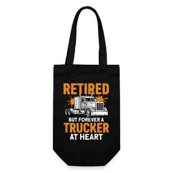 Retired But Forever A Trucker At Heart - Geschenkbeutel für Flaschen - Schwarz - Vorne