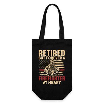 Retired But Forever A Firefighter At Heart - Geschenkbeutel für Flaschen - Schwarz - Vorne