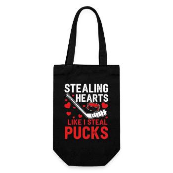 Stealing hearts like pucks - Gift Bag for Bottles - black - Front