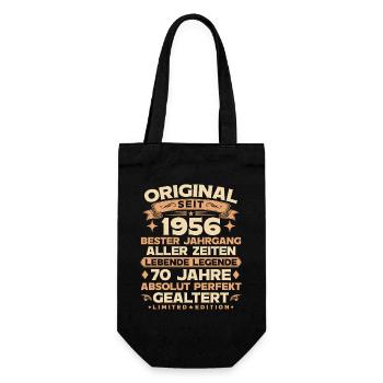 Original 1956 Jahrgang Legende 70. Geburtstag - Geschenkbeutel für Flaschen - Schwarz - Vorne