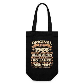 Original 1966 Jahrgang Legende 60. Geburtstag - Geschenkbeutel für Flaschen - Schwarz - Vorne