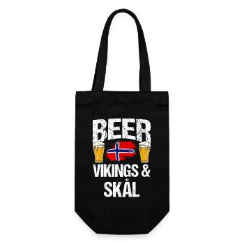 Norway Vacation Norge Fjords Scandinavian Beer Ska - Geschenkbeutel für Flaschen - Schwarz - Vorne