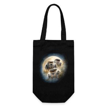 Jumping Spiders Winter Night Kawaii Chibi Wolfmond - Gift Bag for Bottles - black - Front