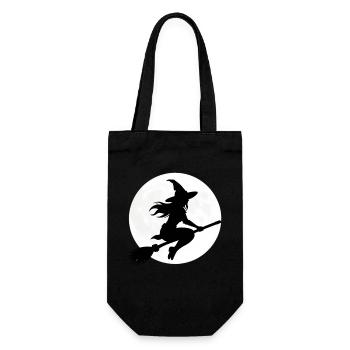 Witch Broom Full Moon Halloween Costume Gift - Gift Bag for Bottles - black - Front