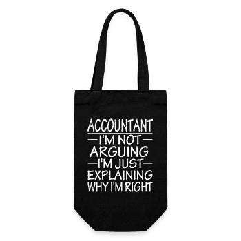 accountant I'm not arguing I'm just explaining - Geschenkbeutel für Flaschen - Schwarz - Vorne
