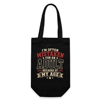 Pris Pour Un Adulte Humour Âge Vintage Rouge - Sac à bouteille - noir - Devant
