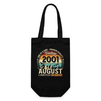 25. Geburtstag Geschenk Mann Original 2001 August - Geschenkbeutel für Flaschen - Schwarz - Vorne