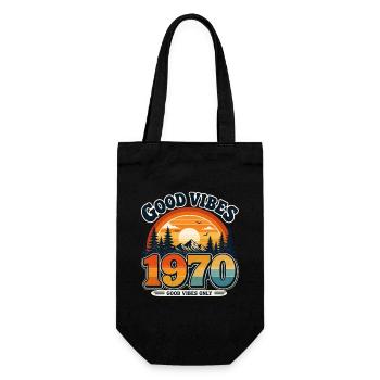 Vintage 1970's Sunset - Gift Bag for Bottles - black - Front