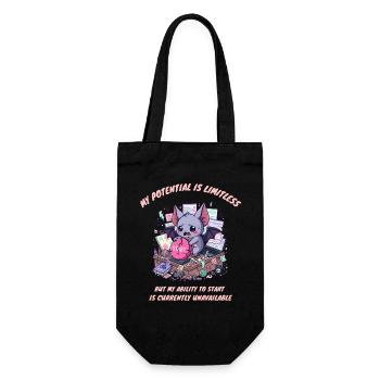 My Ability to Start Is Unavailable - Gift Bag for Bottles - black - Front