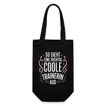 So sieht eine coole Trainerin aus - Geschenkbeutel für Flaschen - Schwarz - Vorne