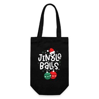 Jingle Balls Holiday Ornaments - Gift Bag for Bottles - black - Front