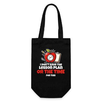 Time Crunch Lesson Meme - Gift Bag for Bottles - black - Front