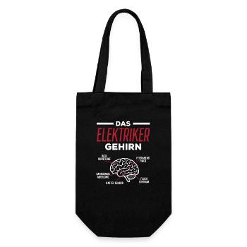 Elektriker Gehirn Beruf Humor - Geschenkbeutel für Flaschen - Schwarz - Vorne