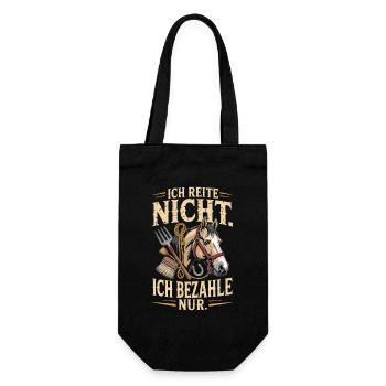 Reite Nicht Bezahle Pferdepapa Pferdemama Pferde - Geschenkbeutel für Flaschen - Schwarz - Vorne