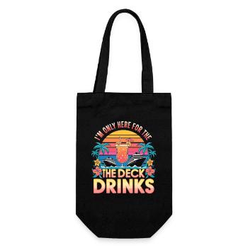 At Only Here For The Deck Drinks Cruise - Gift Bag for Bottles - black - Front